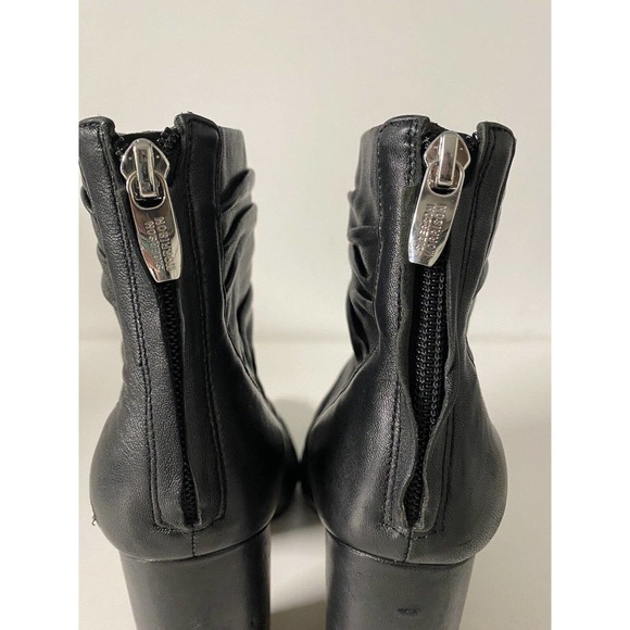 Sigerson Morrison Kimay Ruched Ankle Boot Bootie Black Pointed Toe Back … - Picture 9 of 11